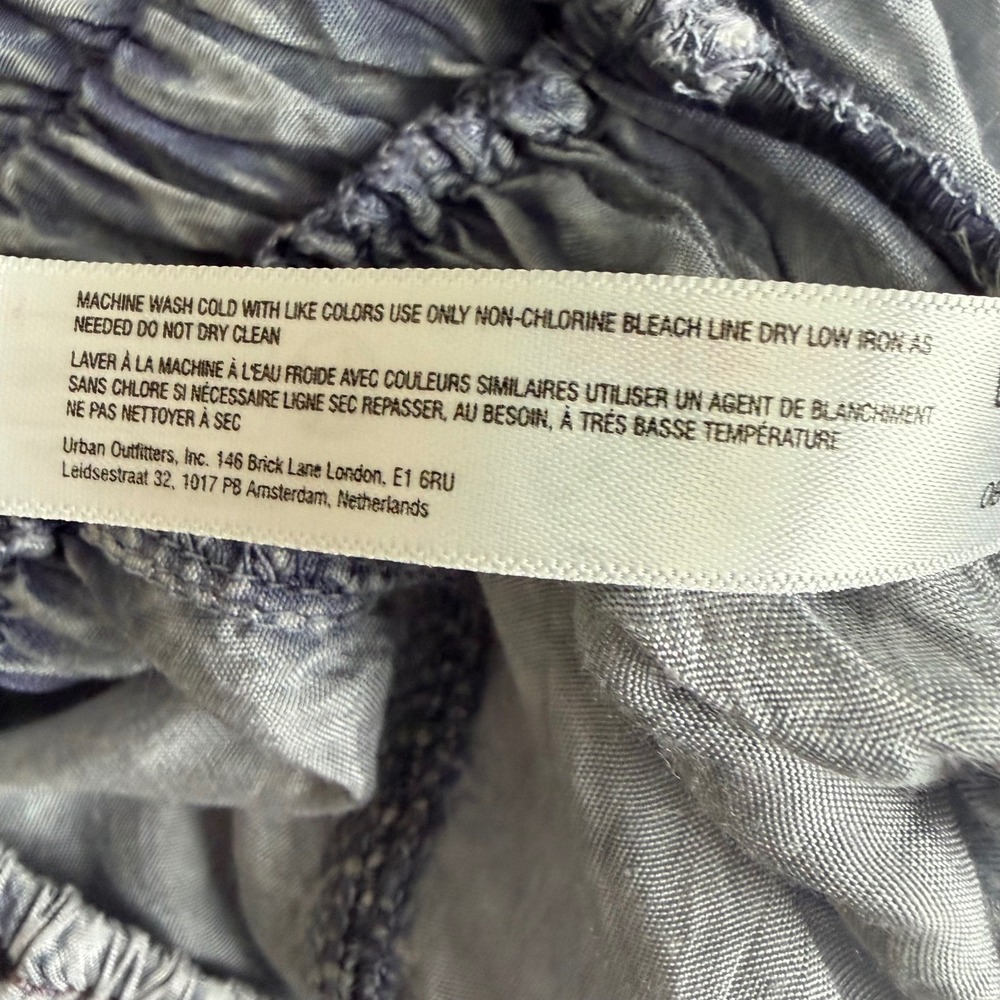 Out From Under Urban Outfitters Festival Jumpsuit Cargo Blue Gray Smocked XS - Picture 11 of 16